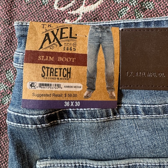 Axel Salto Blue Straight Jeans with Distinctive Stitching - Picture 2 of 6
